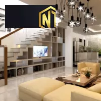 KỆ CẦU THANG KẾT HỢP TỦ TIVI MẪU 07